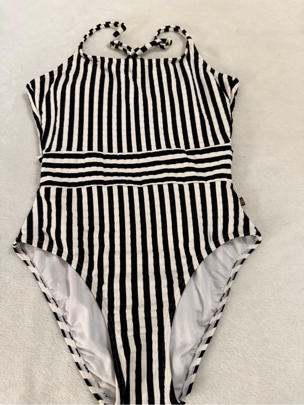 Black & White Striped women's One-Piece Swimsuit
